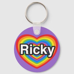 Porte-clés J'aime Ricky. Je t'aime Ricky. Coeur