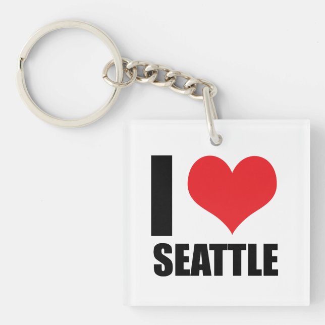 Porte-clés J'aime Seattle (Devant)