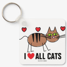 Porte-clés J'aime tous les chats