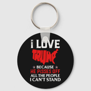 Porte-clés J'Aime Trump Parce Qu'Il Empêche Ceux Que Je Ne Pe