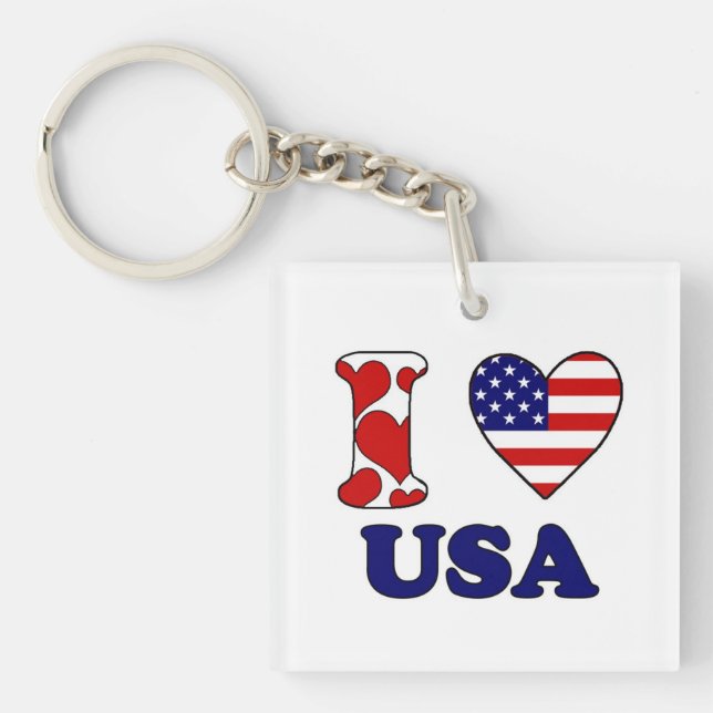Porte-clés J'aime USA (Devant)