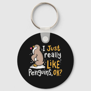 Porte-clés J'Aime Vraiment Les Pingouins Ok