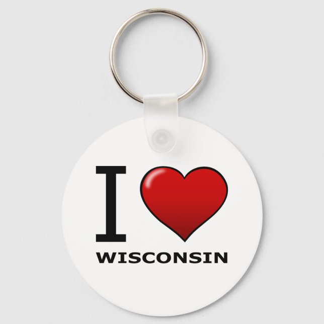 PORTE-CLÉS J'AIME WISCONSIN (Recto)
