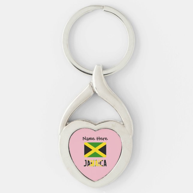 Porte-clés Jamaïque et Jamaïque avec votre nom (Devant)