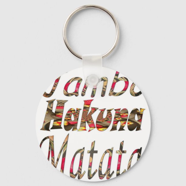 Porte-clés Jambo Hakuna Matata Art Vintage africain Imprimer (Recto)