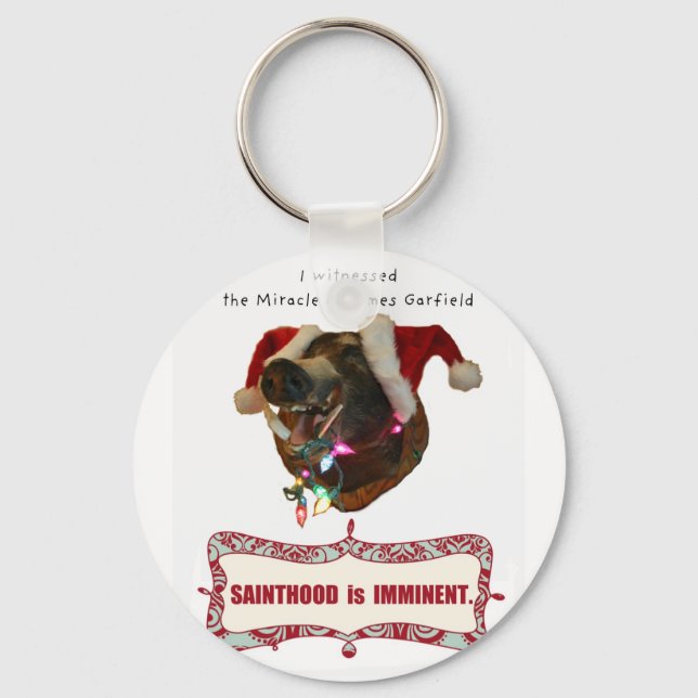 Porte-clés James Garfield : Saint patron des miracles acciden (Recto)