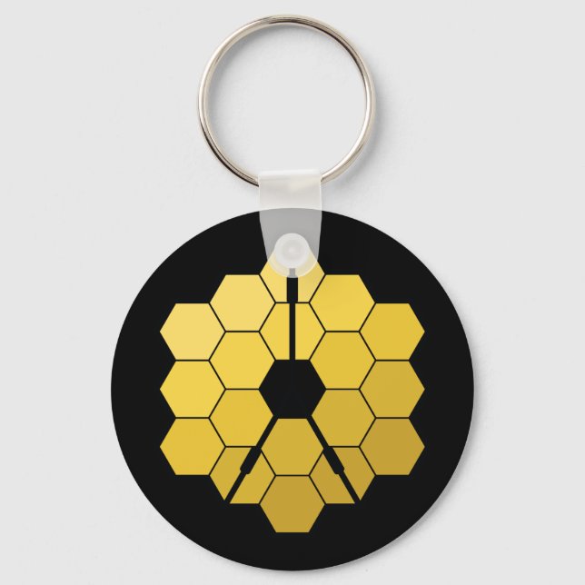 Porte-clés James Webb Télescope Spatial Miroir Jaune (Recto)