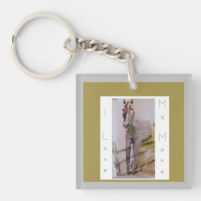 Porte-clés Jamie & Penelope l'âne, j'aime ma jument (Devant)