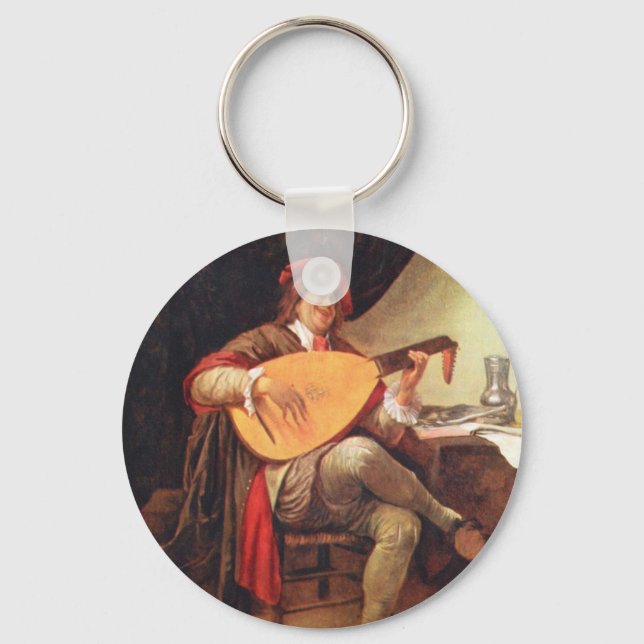 Porte-clés Jan Steen. Autoportrait jouant du luth (Recto)