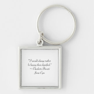 Porte-clés Jane Eyre Plutôt Être Heureuse Que Citation Dignif