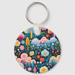 Porte-clés Jardin Arc-en-Ciel Fantaisiste Motif Floral Fantas