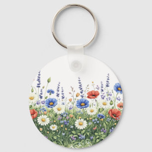 Porte-clés jardin botanique de fleurs sauvages