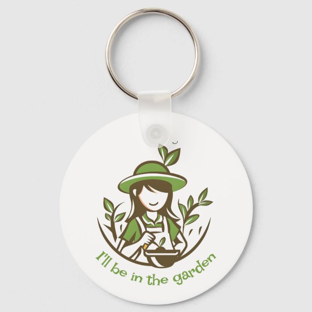 Porte-clés Jardin de jardinage mignon (Recto)