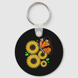 Porte-clés Jardin de tournesol papillon