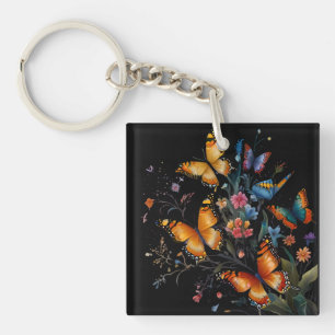 Porte-clés Jardin des papillons lunaires