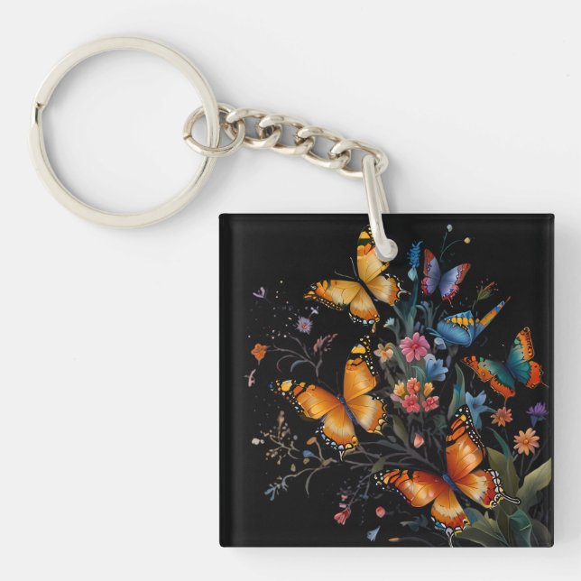 Porte-clés Jardin des papillons lunaires (Devant)
