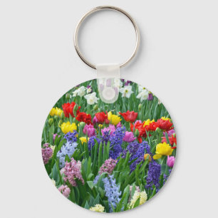 Porte-clés Jardin fleuri coloré