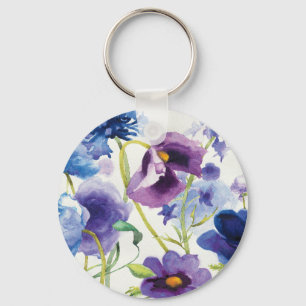 Porte-clés Jardin mélangé bleu et pourpre