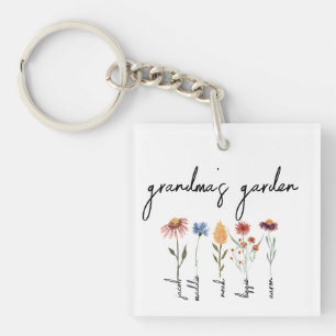 Porte-clés Jardin personnalisé de grand-mère Anniversaire per