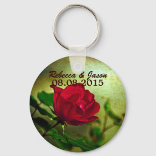 Porte-clés jardin rouge rose steampunk gothique mariage