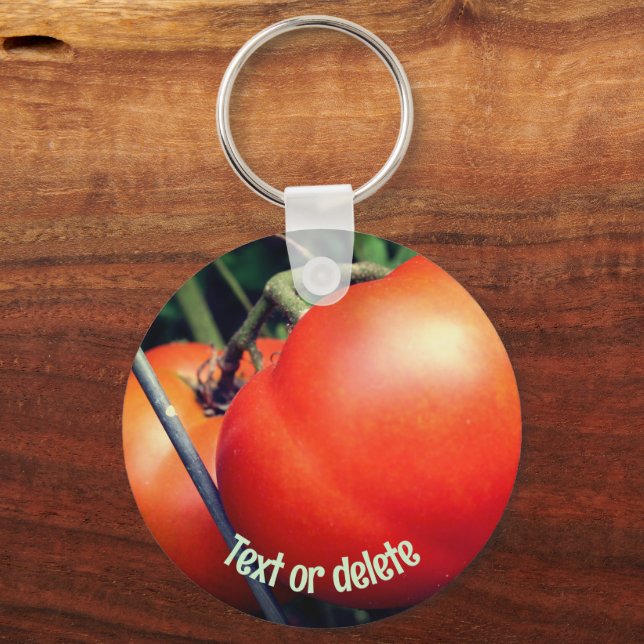 Porte-clés Jardin Rouge Tomates Nature Personnalisée (Recto)