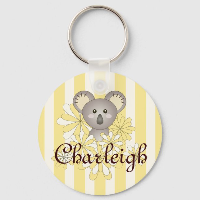 Porte-clés Jaune Bébé Caricature Bébé Koala Enfants (Recto)