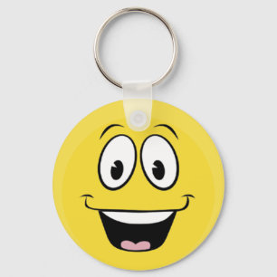 Porte-clés Jaune brillant et joyeux visage souriant