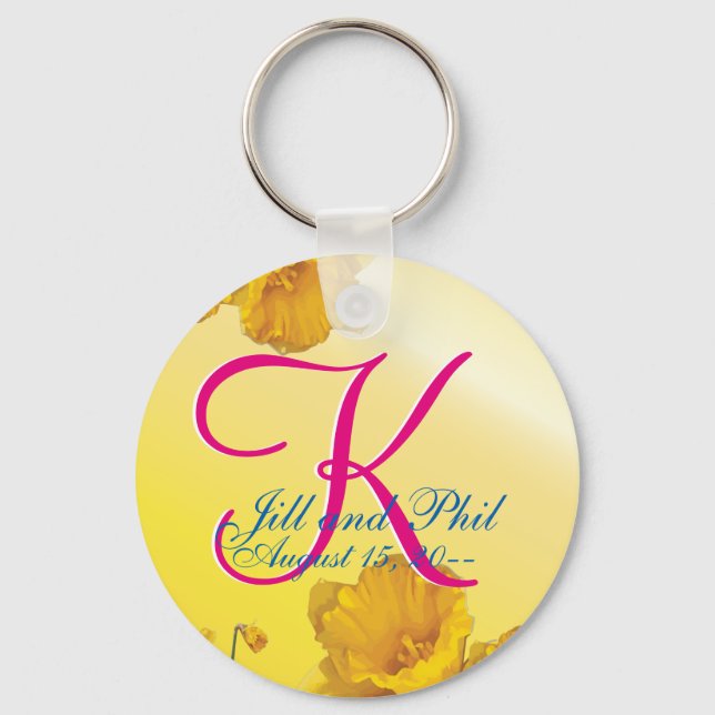 Porte-clés Jaune Daffodique 3d Monogramme (Recto)