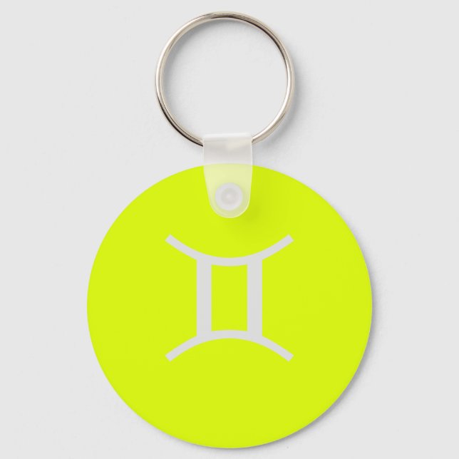 Porte-clés jaune fluorescent -Gemini (Recto)