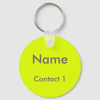 Porte-clés jaune fluorescent -personnalisé