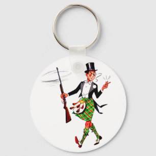 Porte-clés jaunty Scotsman avec fusil