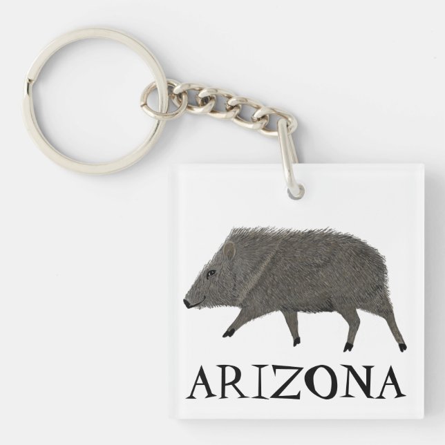 Porte-clés Javelina ARIZONA Désert Peccaire Animaux Sauvages  (Devant)