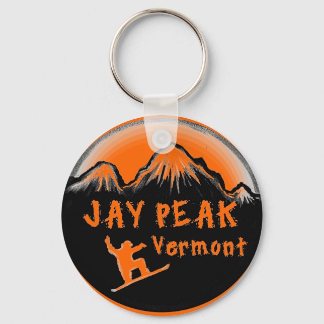 Porte-clés Jay Peak Skier artistique du Vermont (Recto)