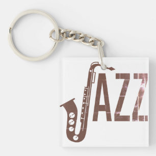 Porte-clés Jazz Typographie Sax