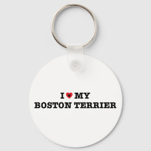 Porte-clés J'Coeur Mon Porte - clé Boston Terrier Button