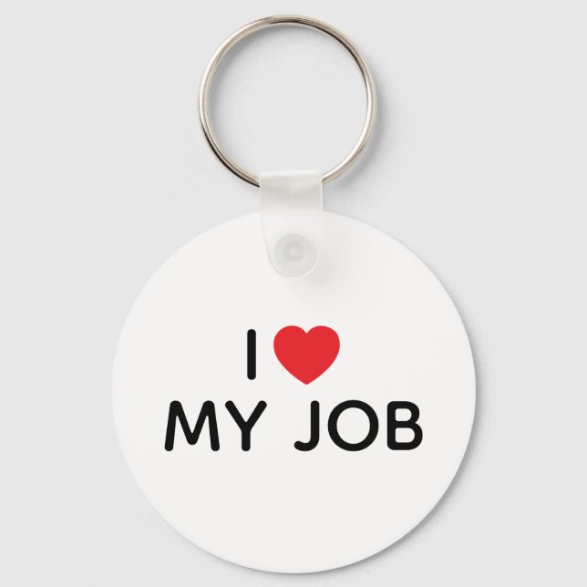 PORTE-CLÉS JE COEUR MON TRAVAIL BOLD NOIR ET BLANC (Recto)