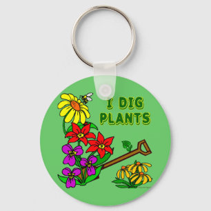 Porte-clés Je creuse dire de jardinier de plantes