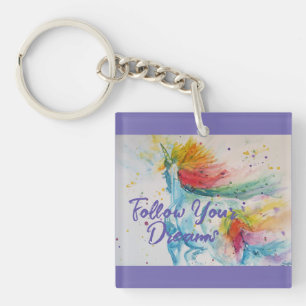 Porte-clés Je Crois En Unicorns Rainbow Suivez Vos Rêves