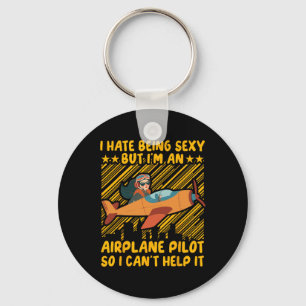 Porte-clés Je déteste Être Y, mais je suis un pilote d'avion,