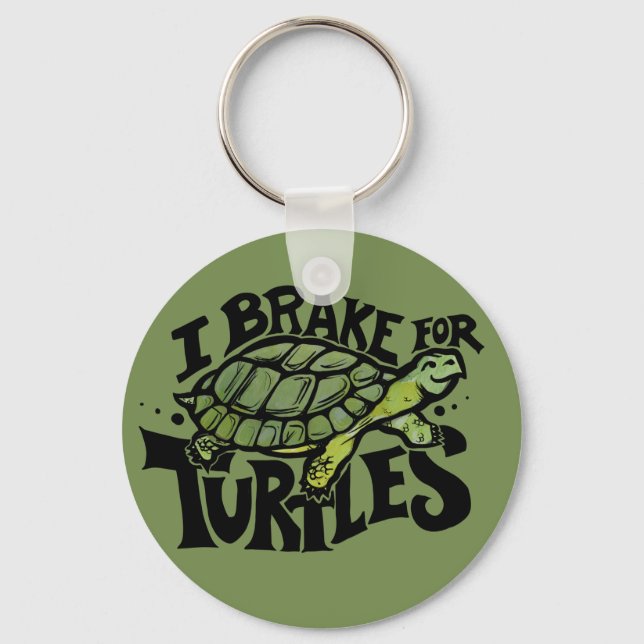 Porte-clés Je freine pour les tortues (Recto)