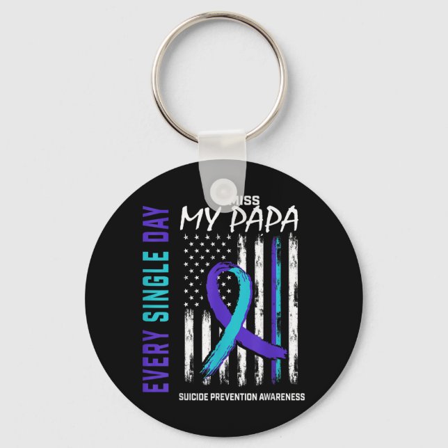 Porte-clés Je Manque Mon Papa Suicide Sensibilisation Prévent (Recto)