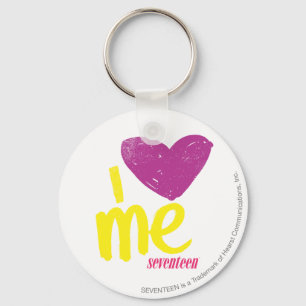 Porte-clés Je me coeur violet/jaune