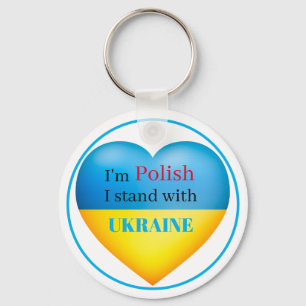 Porte-clés Je me tiens avec l'Ukraine bleu jaune