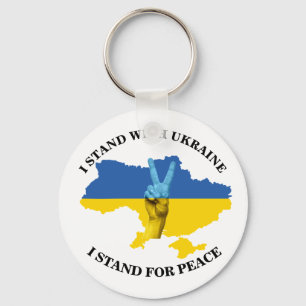 PORTE-CLÉS JE ME TIENS AVEC L'UKRAINE - JE SOUTIENS LA PAIX