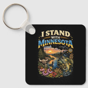 Porte-clés Je me tiens avec Minnesota