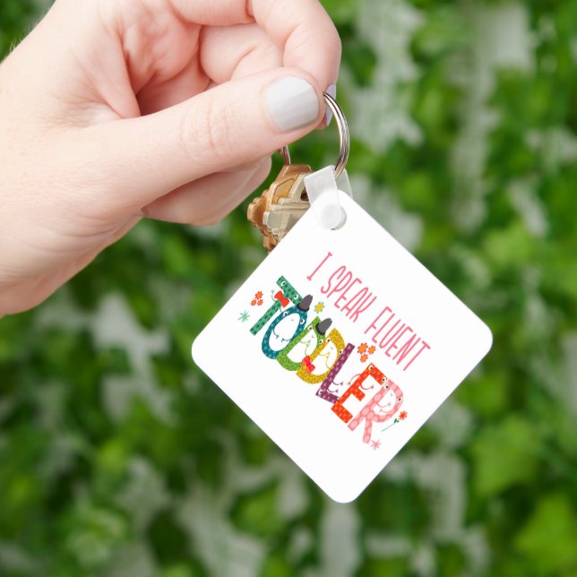 Porte-clés Je parle Fluent Toddler - Maman, Garderie Enseigna (main)