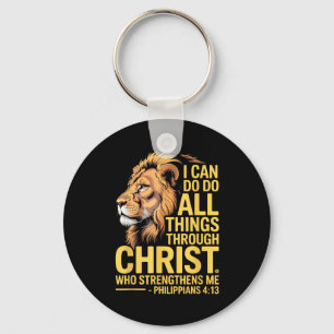 Porte-clés Je peux faire toutes choses par Christ, Croix Lino
