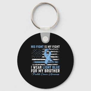Porte-clés Je Porte Du Bleu Léger Pour Mon Frère Cancer De La