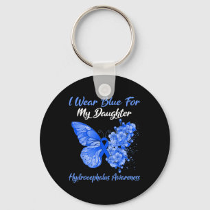 Porte-clés Je Porte Du Bleu Pour Ma Fille Hydrocéphalie Guerr