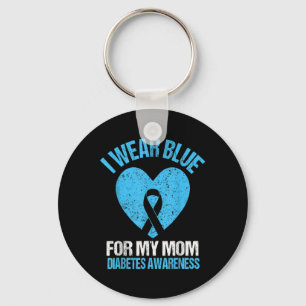 Porte-clés Je Porte Du Bleu Pour Ma Mère Diabète Sensibilisat